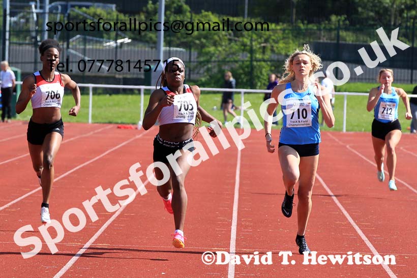 Womens Under-20s 200 metres, 2023 North Eastern Track and Field Champs., Middlesbrough Sports Village, Middlesbrough. Photo: David T. Hewitson/Sports for All Pics